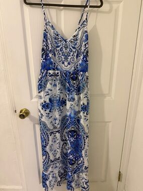 Cupshe NWT Blue & White Paisley Maxi Dress